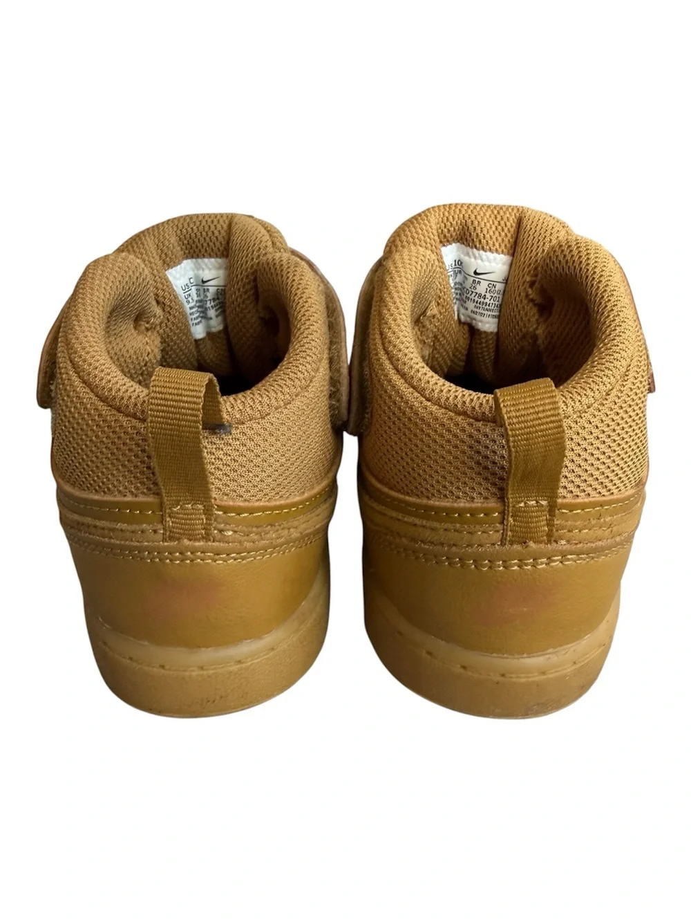 NIKE Court Borough Mid 2 Boot Wheat Toddler Sneakers Size 10C Tan Casual
